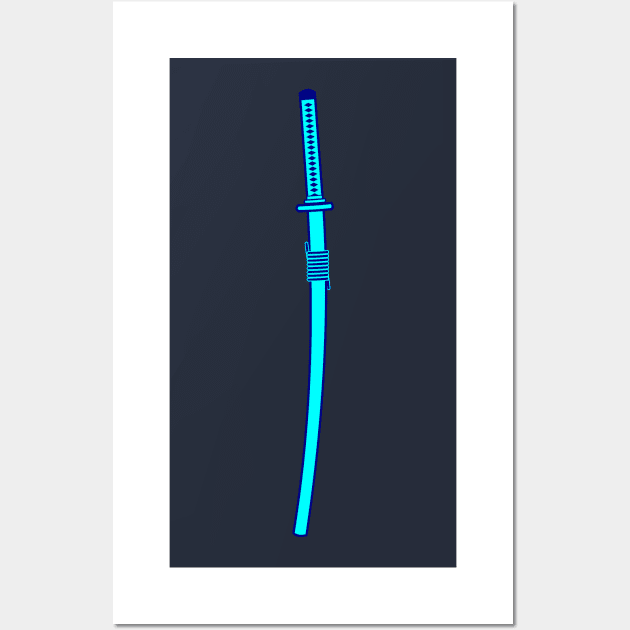 Katana (aqua blue) Wall Art by PabloDeChenez